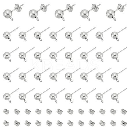 304 Stainless Steel Stud Earring Findings STAS-UN0060-01B-1