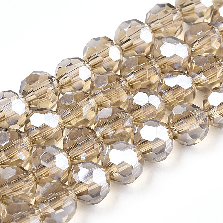 Electroplate Transparent Glass Beads Strands EGLA-A035-T6mm-A16-1