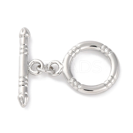 Rack Plating Eco-Friendly Brass Toggle Clasps KK-S403-16P-1