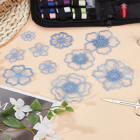 10Pcs 10 Styles Lace Embroidery Sewing Fiber DIY-LP0003-72-1