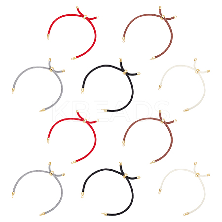10Pcs 5 Colors Nylon Twisted Cord Bracelet Making MAK-UN0001-67-1