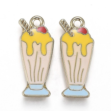 Light Gold Plated Alloy Jewelry Enamel Pendants PALLOY-Z001-27B-1