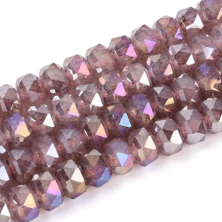 Anti-Tarnish Electroplate Glass Imitation Jade Beads Strands EGLA-T029-6mm-13E-1