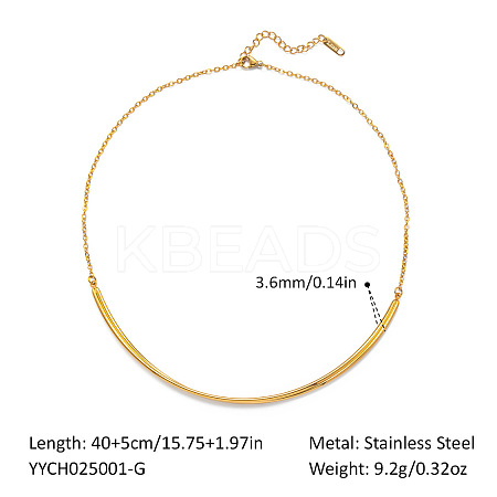 Minimalist 304 Stainless Steel Curved Stick Choker Necklaces for Women LS-KY3347-1-1