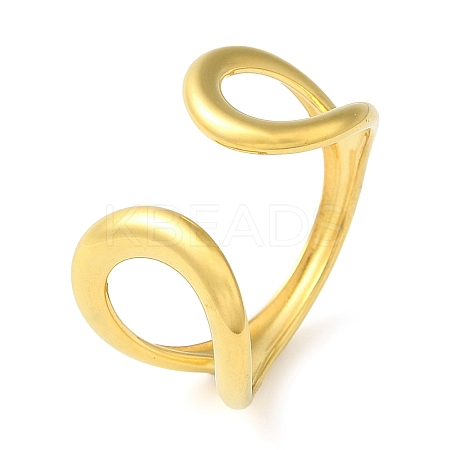 304 Stainless Steel Open Cuff Rings for Women RJEW-Z043-02B-1