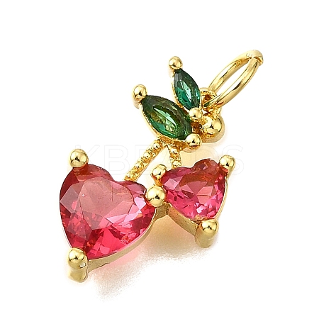 Brass Micro Pave Cubic Zirconia Pendants KK-V011-54G-1