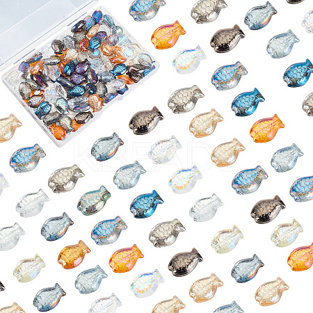 140Pcs 14 Style Electroplate Glass Beads EGLA-AR0001-14-1