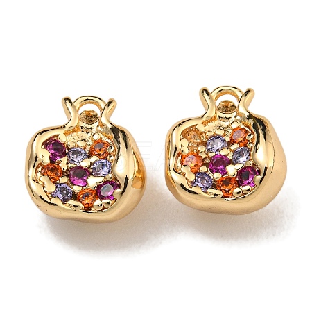 Brass Micro Pave Clear Cubic Zirconia Charms KK-U037-12G-02-1