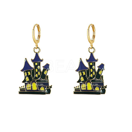Halloween Alloy Enamel Hoop Earrings FS-WG6BEC1-05-1
