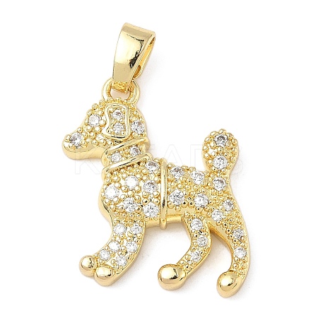 Brass Micro Pave Cubic Zirconia Pendants ZIRC-I356-01G-01-1