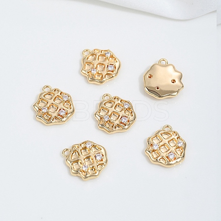 Brass Micro Pave Cubic Zirconia Charms KK-P337-03D-G-1