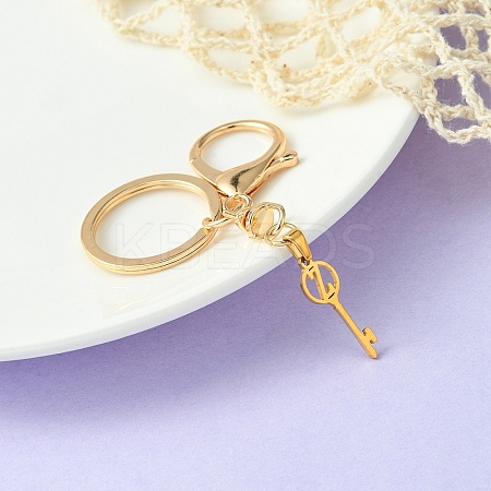 304 Stainless Steel Initial Letter Key Charm Keychains KEYC-YW00004-26-1