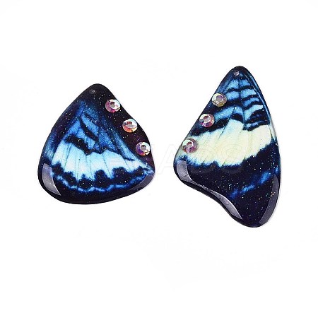 Epoxy Resin Butterfly Wing Pendants RESI-T057-86D-1