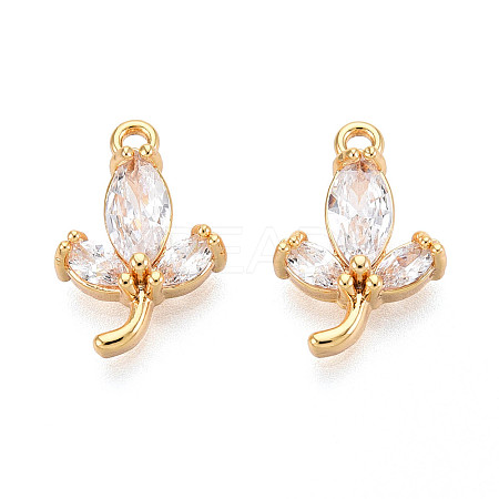 Brass Micro Pave Cubic Zirconia Pendants X1-KK-N263-66G-1