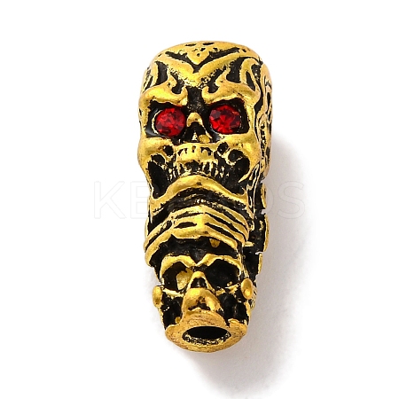 Rack Plating Tibetan Style Alloy 3 Hole Guru Beads PALLOY-F313-05AG-1