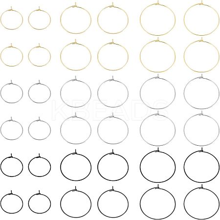 90Pcs 9 Style 304 Stainless Steel & 316L Surgical Stainless Steel Earring Findings STAS-UN0032-03-1