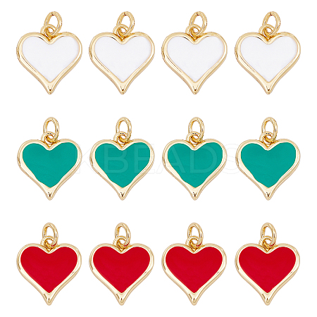 12Pcs 3 Colors Real 18K Gold Plated Brass Charms KK-CA0001-39G-1