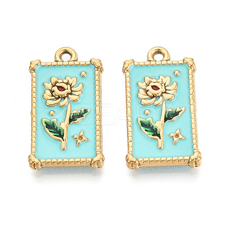 304 Stainless Steel Enamel Pendants X-STAS-N124-21G-1