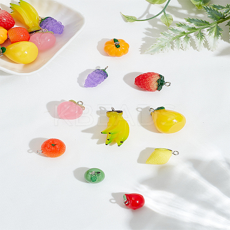 20Pcs 10 Styles Resin & Acrylic Pendants CRES-LP0001-11-1