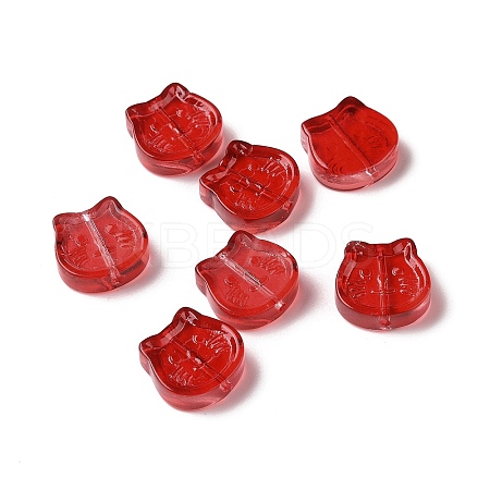 Transparent Spray Painted Glass Beads GLAA-I050-13A-1