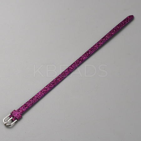 Blank PU Leather Cord Bracelet with Alloy Clasps AJEW-TAC0041-01B-13-1