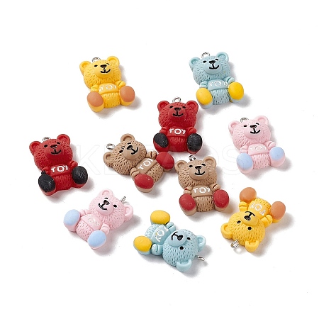 10Pcs Opaque Resin Pendants RESI-FP0001-23-1