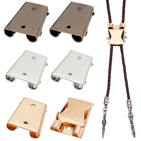 6Pcs 3 Colors Zinc Alloy Bolo Tie Slider Clasps FIND-PH0023-92B-1