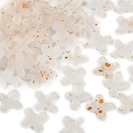 Metal Enlaced Acrylic Bead Caps OACR-G044-01B-1