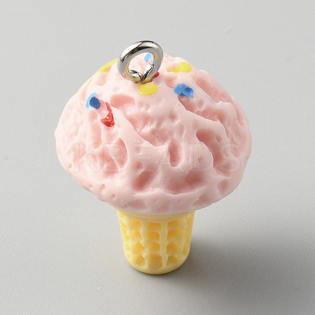 Opaque Resin Imitation Food Pendants LS-RESI-WH0035-44E-1