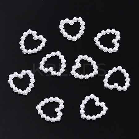 Rainbow ABS Plastic Imitation Pearl Linking Rings OACR-T015-04-14-1