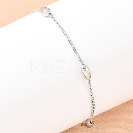 201 Stainless Steel Curb Chain Bracelets for Women LS-BJEW-G767-01A-P-1