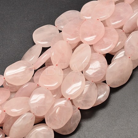 Natural Rose Quartz Nuggets Beads Strands G-P091-25B-1