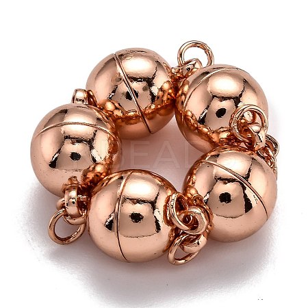 Rack Plating Brass Magnetic Clasps with Loops LS-KK-F801-03B-RG-1