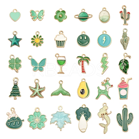 30Pcs 30 Style Alloy Enamel Pendants ENAM-YW0002-10-1