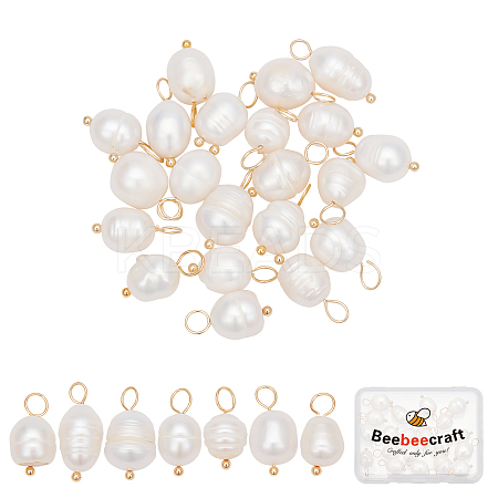 30Pcs Natural Cultured Freshwater Pearl Pendants KK-BBC0005-10-1