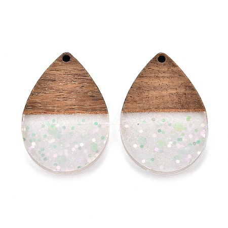 Epoxy Resin & Walnut Wood Pendants RESI-T057-11A-1