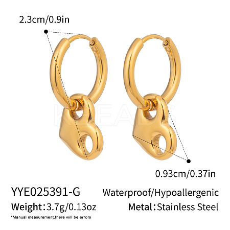 Stainless Steel Heart Hoop Earrings YC0014-1-1