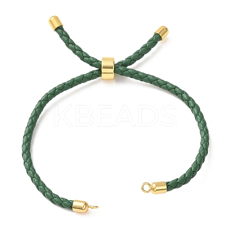 Adjustable Round Braided Microfiber Leather Cord Bracelet Making KK-CBAC260-01G-25-1