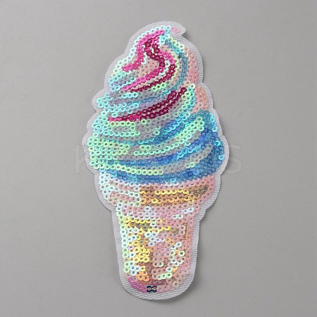 Ice Cream Sequin Embroidery Iron on/Sew on Patches DIY-WH05268-64C-1