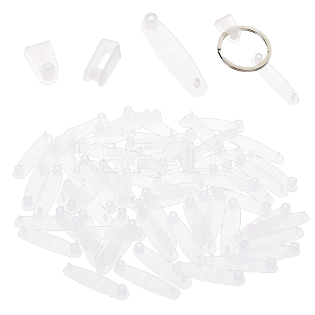 300Pcs PP Plastic Badge Strap Clip Key Chain Connector Plastic Keychain Clip for Card Holder FIND-NB0006-90-1