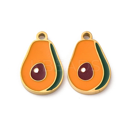 Fruit Seris 304 Stainless Steel Enamel Charms STAS-U060-03G-06-1