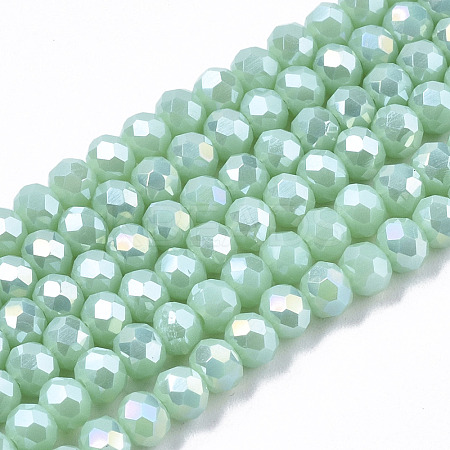 Electroplate Glass Beads Strands X-EGLA-A034-P4mm-B16-1