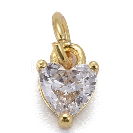 Brass Micro Pave Cubic Zirconia Charms KK-P192-08-G01-1