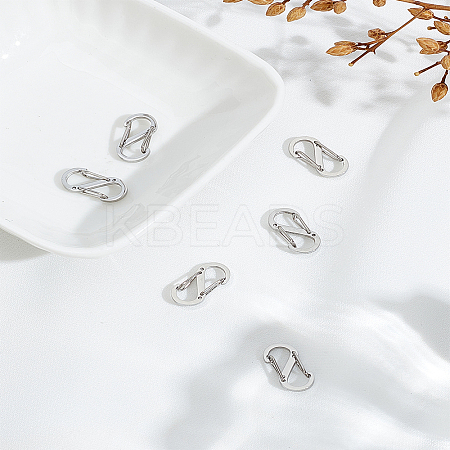 6Pcs 304 Stainless Steel Push Gate Snap Key Clasps STAS-LP0005-52-1