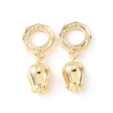 Brass Lily of the Valley European Dangle Charms KK-B166-08G-1