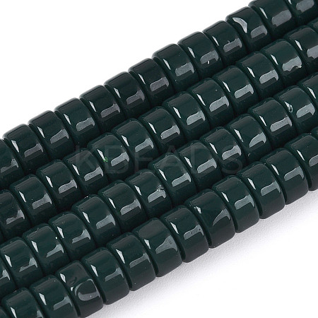Opaque Solid Color Glass Beads Strands GLAA-N026-3x6mm-10-1