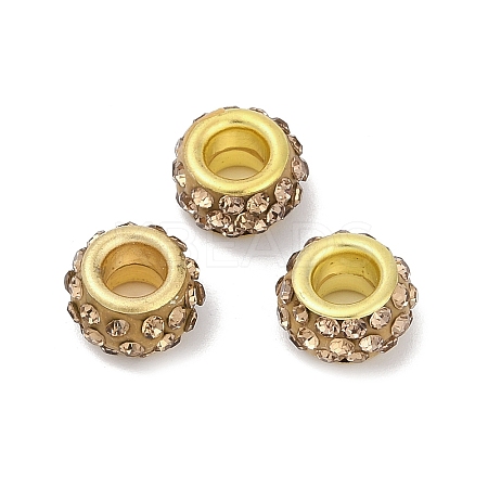 Alloy Rhinestone Clay Pave Beads ALRI-D300-04G-07-1