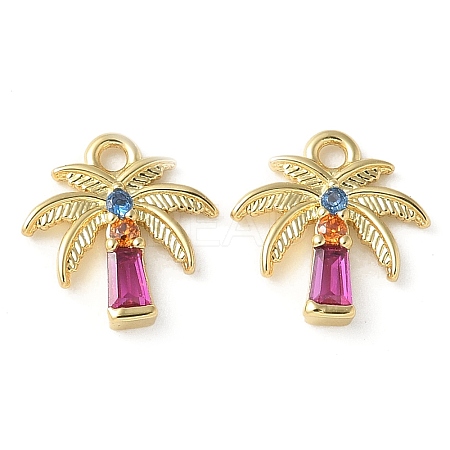 Brass Micro Pave Cubic Zirconia Pendants X-KK-P290-58G-1