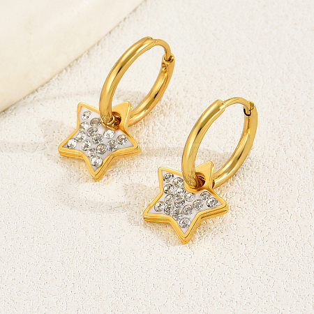 Fashionable Gold Plated Water Diamond Yellow Earrings for Women XD4976-1