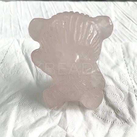 Natural Rose Quartz Carved Healing Bowknot Bear Figurines PW-WG10185-13-1